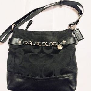 Coach Signature Leather And Canvas Bag